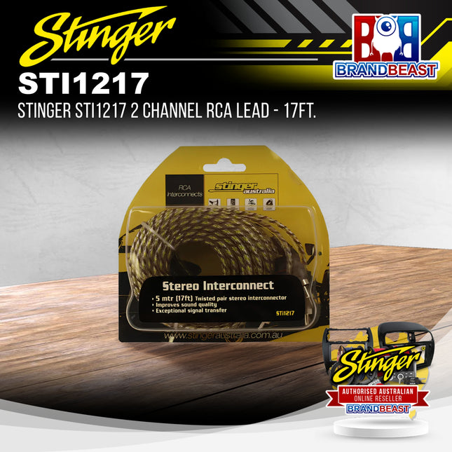 Stinger STI1217 2 Channel RCA Lead - 17Ft.