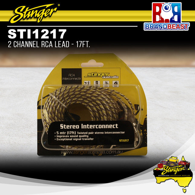 Stinger STI1217 2 Channel RCA Lead - 17Ft.