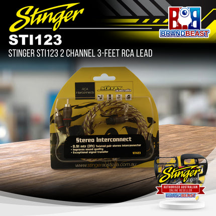 Stinger STI123 2 Channel 3-Feet RCA Lead