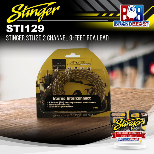 Stinger STI129 2 Channel 9-Feet RCA Lead
