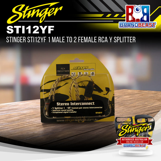 Stinger STI12YF 1 Male To 2 Female RCA Y Splitter