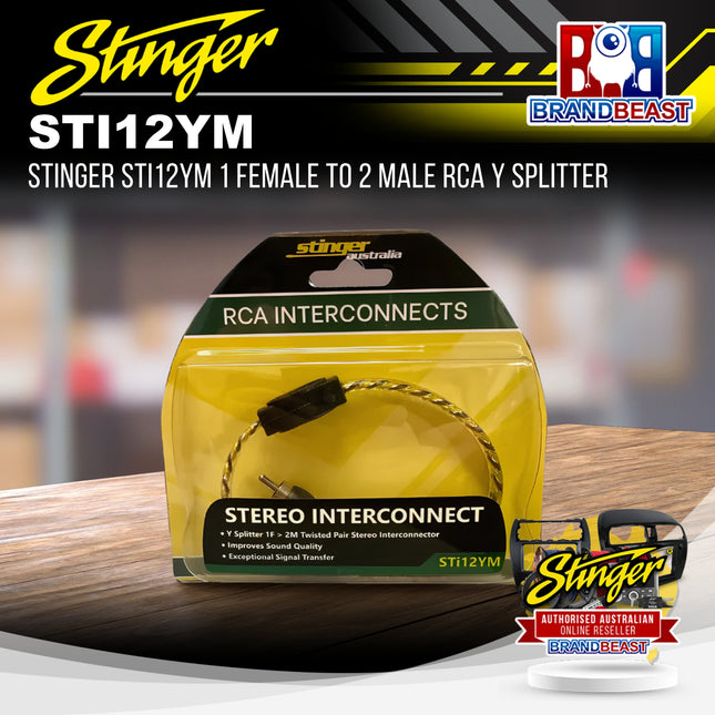 Stinger STI12YM 1 Female To 2 Male RCA Y Splitter