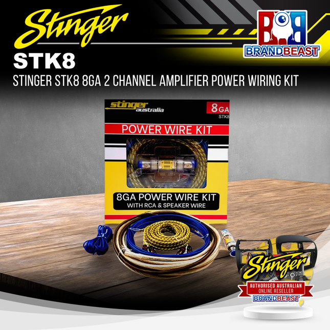 Stinger STK8 8GA 2 Channel Amplifier Power Wiring Kit