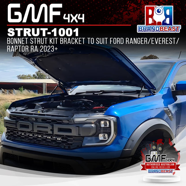 GMF4x4 STRUT-1001 Bonnet Strut Kit Bracket To Suit Ford Ranger/Everest/Raptor RA 2023+