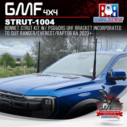 GMF4x4 STRUT-1004 Bonnet Strut Kit w/ PSG&DRS UHF Bracket incorporated To Suit Ranger/Everest/Raptor RA 2023+