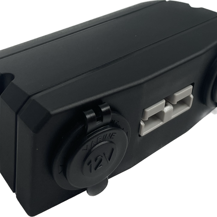 BAINTECH BTAnderson/Ciga/USB Surface Mount Anderson Plug, Ciga Socket & Dual USB Panel - Ultimate 50A Triple-Function Electrical Hub for 4WD, Caravan & Marine