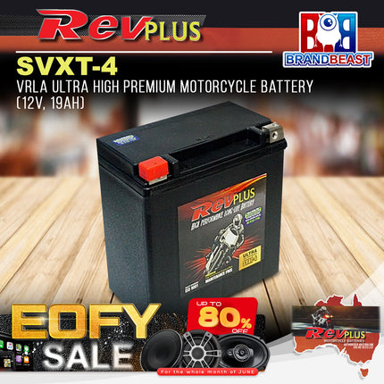 RevPLUS SVXT-4 VRLA Ultra High Premium Motorcycle Battery (12V, 19Ah)