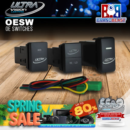 Ultra Vision Lighting SWHL OE Switch Universal Rocker (Also Suits GU Patrol 1-3 Series)