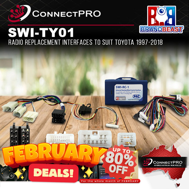 ConnectPRO SWI-TY01 Radio Replacement Interfaces To Suit Toyota 1997-2018