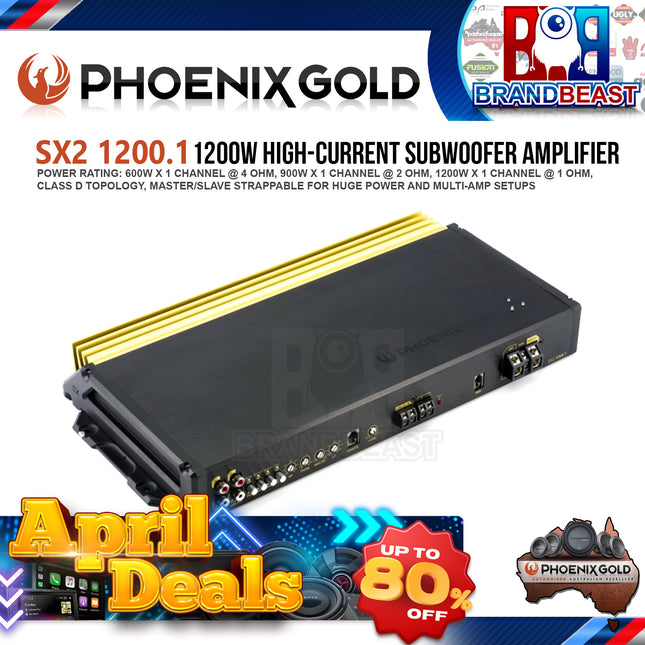 Phoenix Gold SX21200.1 Class D Monoblock Mono Amp Amplifier 1200 Rms SX2-1200.1