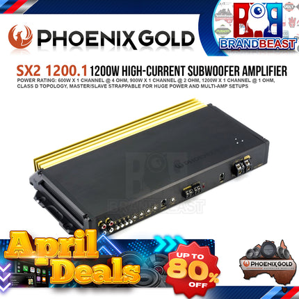 Phoenix Gold SX21200.1 Class D Monoblock Mono Amp Amplifier 1200 Rms SX2-1200.1
