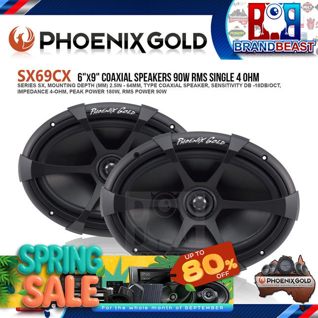Phoenix Gold SX69CX SX Series 6 x 9" 180W Coaxial Speaker - Pair