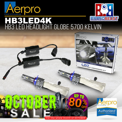 Aerpro HB3LED4K Hb3 Led Headlight Globe 5700 Kelvin