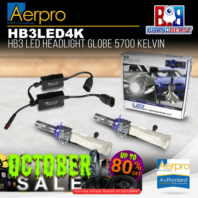 Aerpro HB3LED4K Hb3 Led Headlight Globe 5700 Kelvin