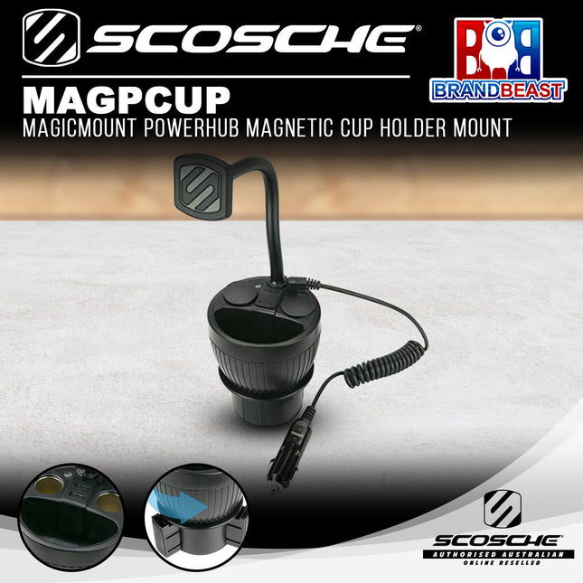 Scosche MAGPCUP MagicMount PowerHub for Car w/ Charging Ports/12V Power Sockets