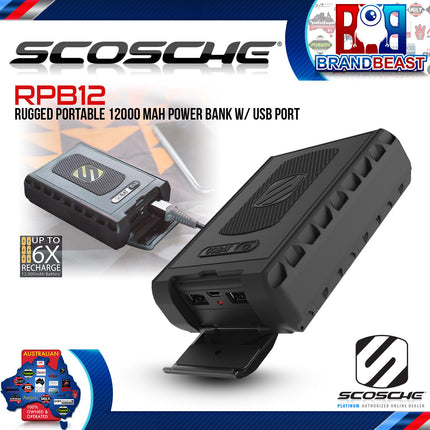 Scosche RPB12 GoBat 12000 - Rugged Portable 12000 mAh Powerbank