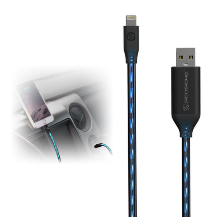 Scosche i3FLOA StrikeLine Flo Charge/Sync Cable w/ LED for Apple USB Device