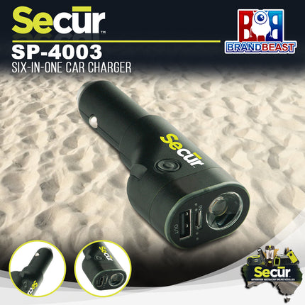 Secur SP-4003 Six-In-One Car Charger