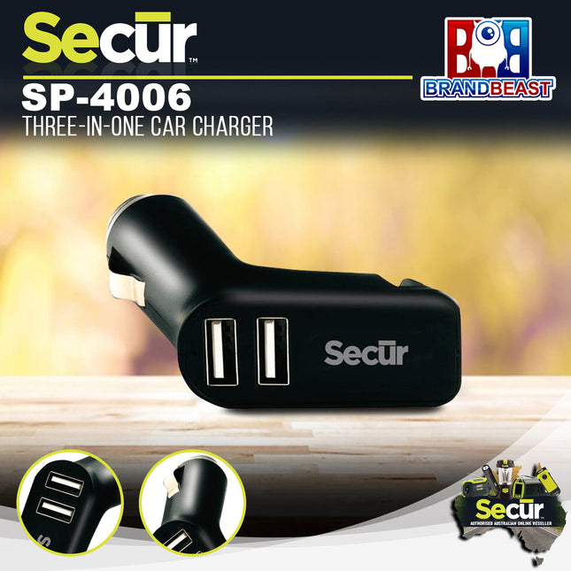 Secur SP-4006 Three-In-One Car Charger