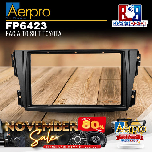 Aerpro FP6423 Double DIN Black Facia Kit Suit Toyota Caldina 2002 - 2007