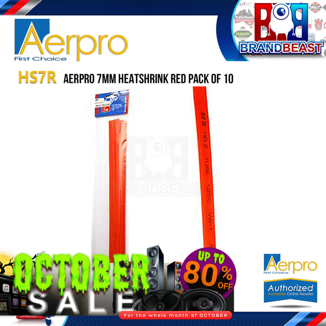 Aerpro HS7R 7mm Heatshrink Red Pack of 10pcs x 30cm