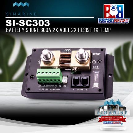 Simarine SI-SC303 Battery Shunt 300a 2X Volt  2X Resist 1X Temp