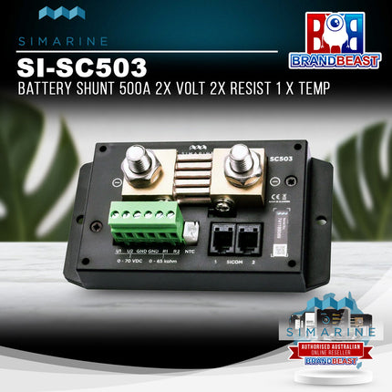 Simarine SI-SC503 Battery Shunt 500a 2X Volt 2X Resist 1X Temp