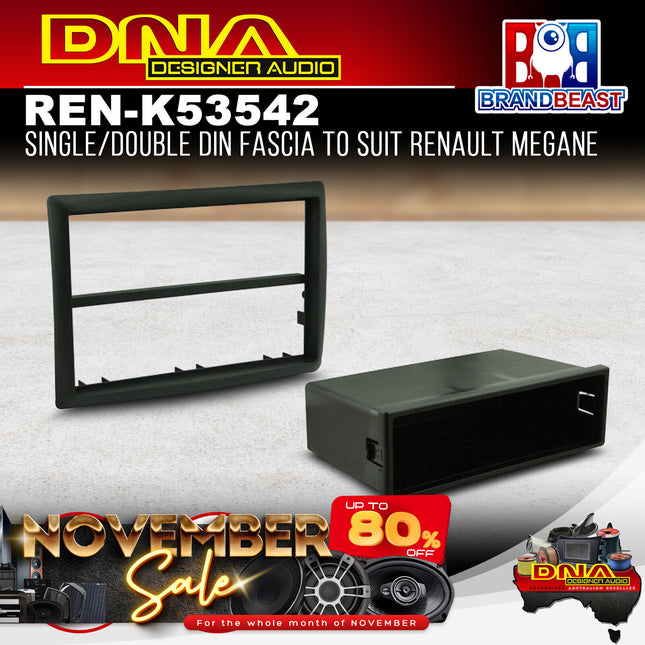 DNA REN-K53542 Single/Double DIN Fascia Panel To Suit Renault Megane