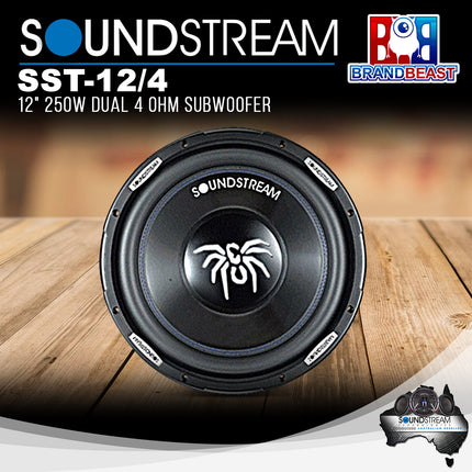 Soundstream SST-12/4 12&quot; 250W Dual 4-Ohm Arachnid Subwoofer