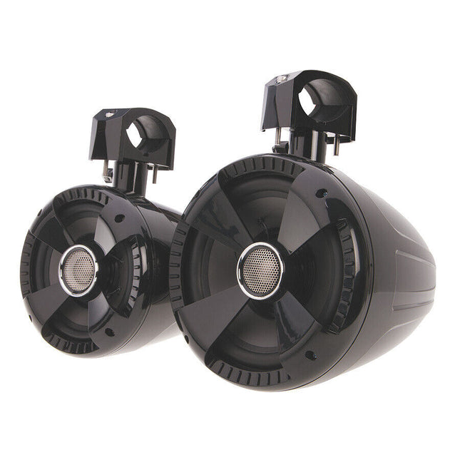 Soundstream WTS-8B 8&quot; 600W Gloss Black Premium Marine Wake Tower Speakers - Pair