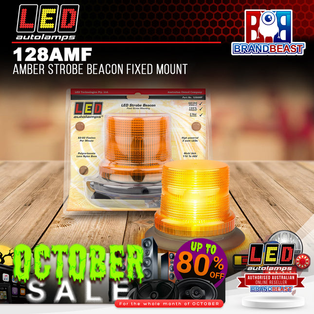 LED Autolamps 128AMF Amber Strobe Beacon Fixed Mount