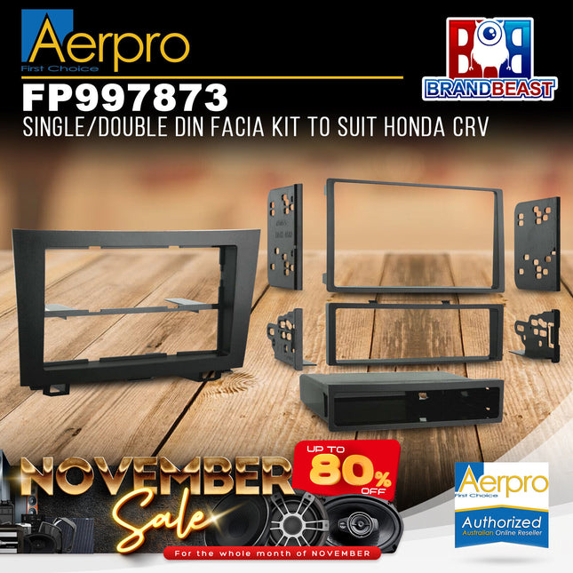 Aerpro FP997873 Single/Double DIN Black Facia Kit Suit Honda CR-V 2007 - 2011