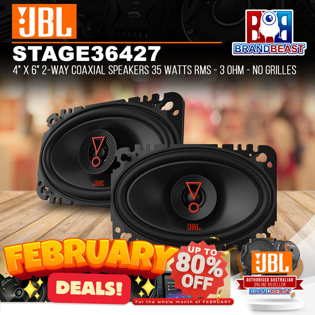 JBL STAGE3 427 4" 2-Way Coaxial Speaker 60 Watts RMS - 3 Ohms - Includes Grilles