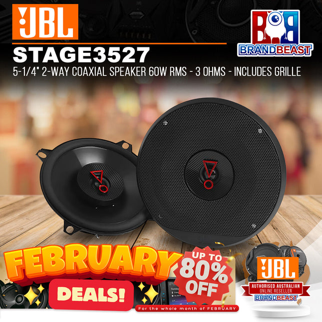 JBL Stage3 527 5-1/4" 2-Way Coaxial Speaker 60W RMS - 3 Ohms - Includes Grille