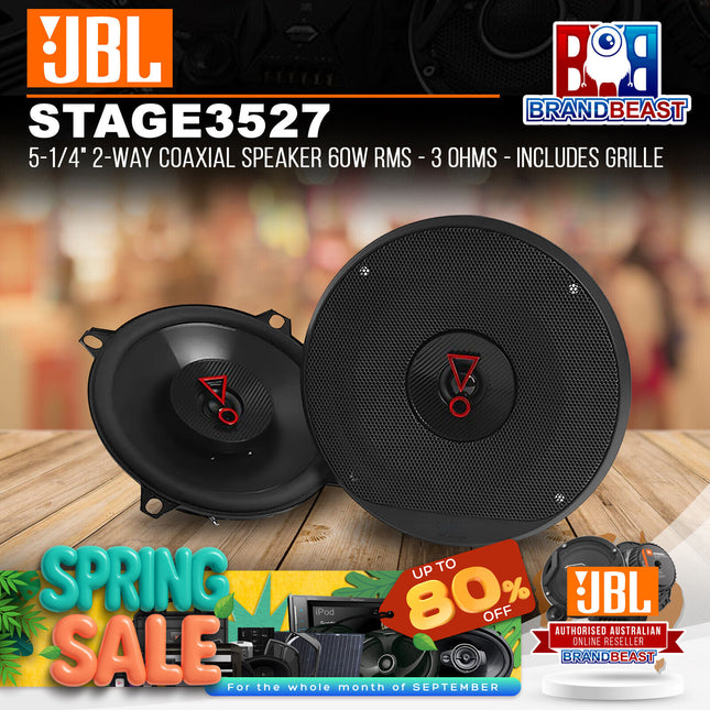 JBL Stage3 527 5-1/4" 2-Way Coaxial Speaker 60W RMS - 3 Ohms - Includes Grille