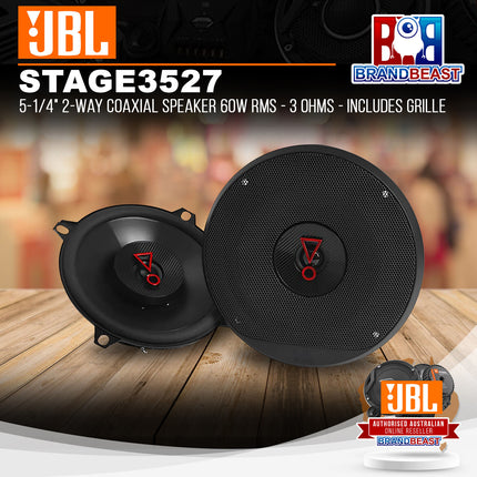 JBL Stage3 527 5-1/4" 2-Way Coaxial Speaker 60W RMS - 3 Ohms - Includes Grille