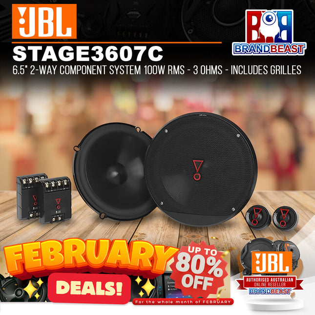 JBL Stage3 607C 6.5" 2-Way Component System 100W RMS - 3 Ohms - Includes Grilles