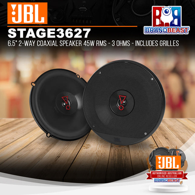JBL STAGE3 627 6.5" 2-Way Coaxial Speaker 45W RMS - 3 Ohms - Includes Grilles