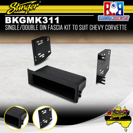 Stinger BKGMK311 Single/Double DIN Radio Fascia Kit to Suit Chevrolet Corvette