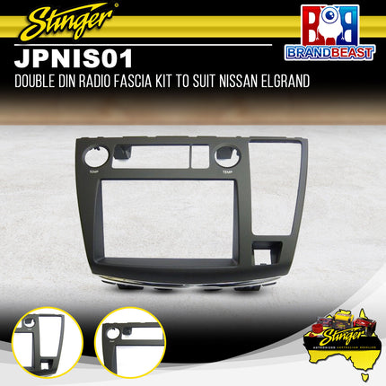 Stinger JPNIS01 Double DIN Radio Fascia Kit For Nissan Elgrand 2005-2010