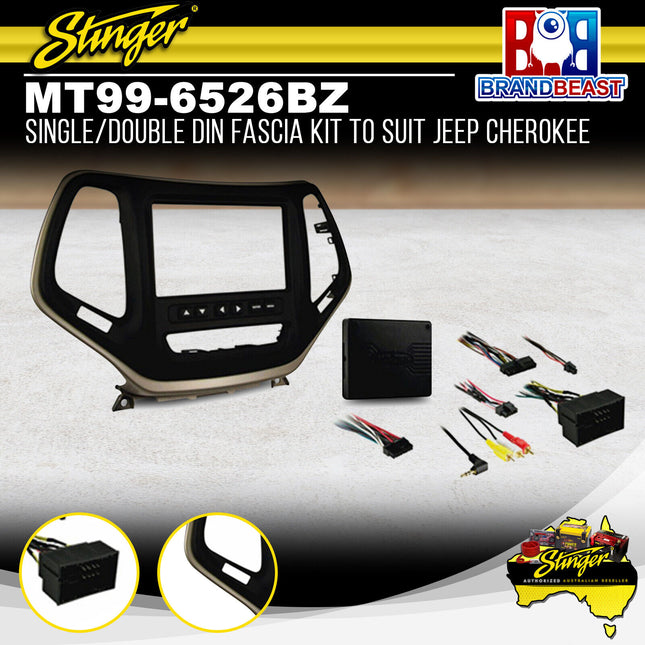 Stinger MT99-6526BZ Single/Double DIN Radio Fascia Kit to Suit Jeep Cherokee