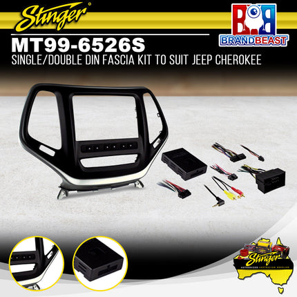 Stinger MT99-6526S Single/Double DIN Radio Fascia Kit to Suit Jeep Cherokee