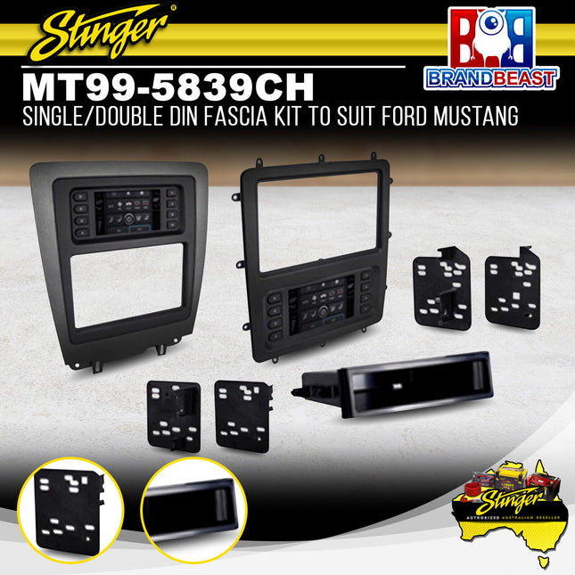 Stinger MT995839CH Single/Double DIN Radio Fascia Kit For Ford Mustang 2010-2014