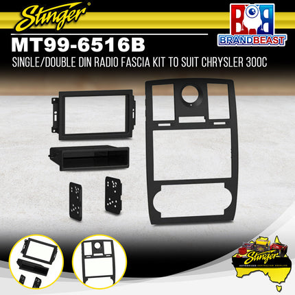 Stinger MT996516B Single/Double DIN Radio Fascia Kit For Chrysler 300C 2005-2008