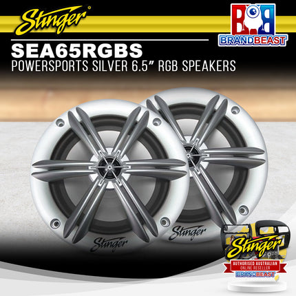 Stinger SEA65RGBS PowerSports Silver 6.5‚Ä≥ RGB Speakers