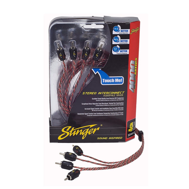 Stinger SI4417 5m 4000 Series 4 Channel RCA Interconnects