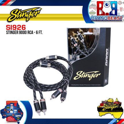 Stinger SI926 6 Feet 2 Channel 9000 Series RCA Interconnect Cable