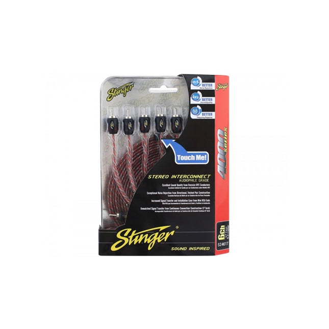 Stinger SI4617 5M 4000 Series 6 Channel RCA Interconnects