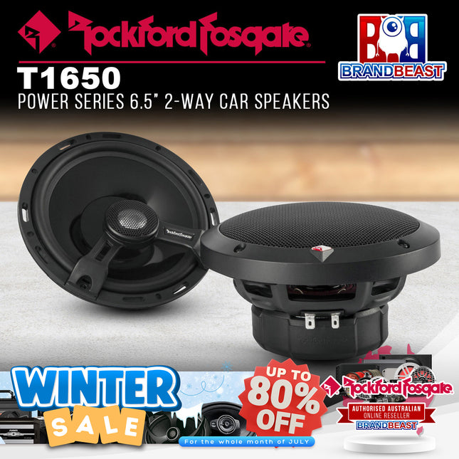 Rockford Fosgate T1650 Power 6.5" 2-Way Full Range Euro Fit Compatible Speaker