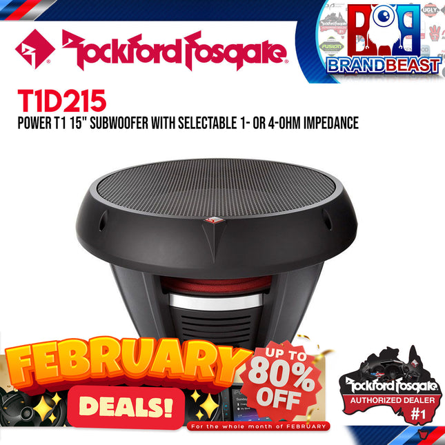 Rockford Fosgate T1D215 Power 15" T1 2-Ohm DVC Subwoofer